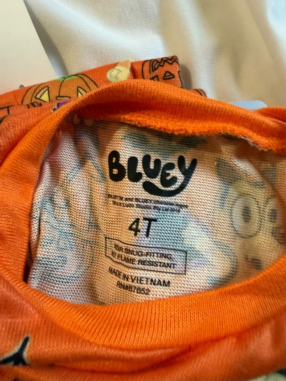 🆕 Bluey Kids' Orange Halloween Pajama Set